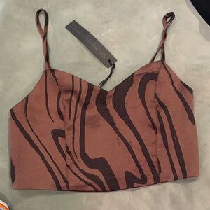 House of Harlow 1960 Zebra Print Crop Top